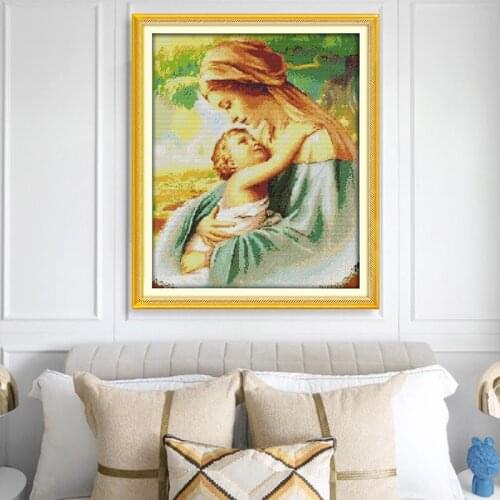11ct Printed on Fabric 14ct Counted Chinese Cross Stitch Kit Set Embroidery Needlework Christmas The Madonna and Child