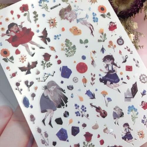 6d DIY Cubic Back Adhesive Non-trace Nail Decals Balloon Nail Stickers Nail Art for Girls Women Gifts