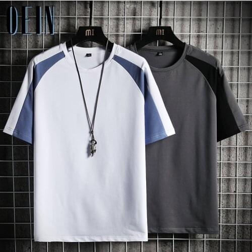 OEIN 2021 Summer New Youthful Fashion Mens T-shirt Solid Color Streetwear Men Black T Shirt Male Tops Hip Hop Tshirt Men Brand