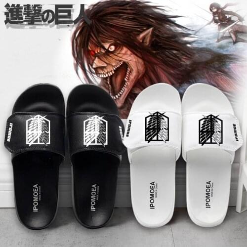 Attack on Titan Cosplay Shoes Slippers Cosplay Shoes Slippers Eren Jaeger Survey Corps Flip Flops Casual Summer Chaussures