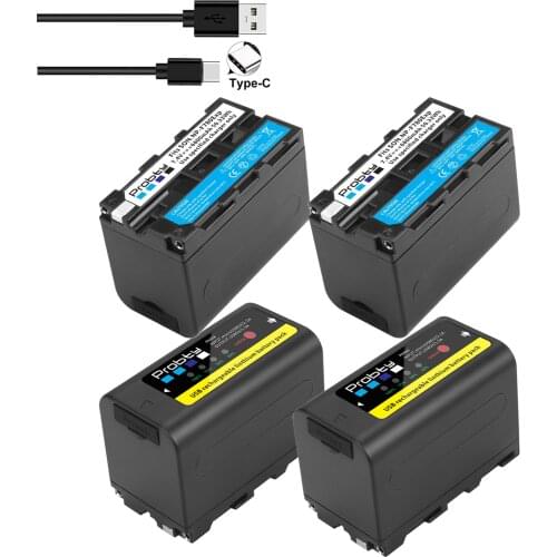 Original Probty NP-F770 NP-F750 np f750 NPF770 battery with USB charging output for Sony NP F970 F960 F550 F570 QM91D CCD-RV100