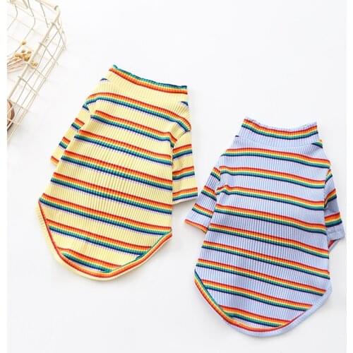 Autumn Winter Pet Dog Shirt Clothing for Dogs Costume Striped Dog Clothes Puppy Pet Shirt Vest Soft Clothes for Dogs Pets Cloth