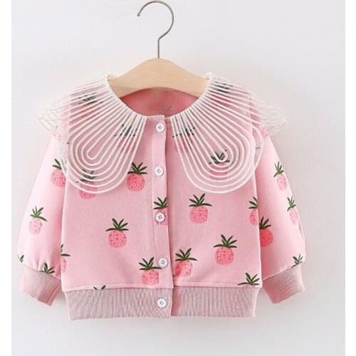 Autumn Cotton Sweater Top Sweet Baby Girls Cardigan Baby Children Clothing Girls Knitted Cardigan Sweater Kid Spring Clothes