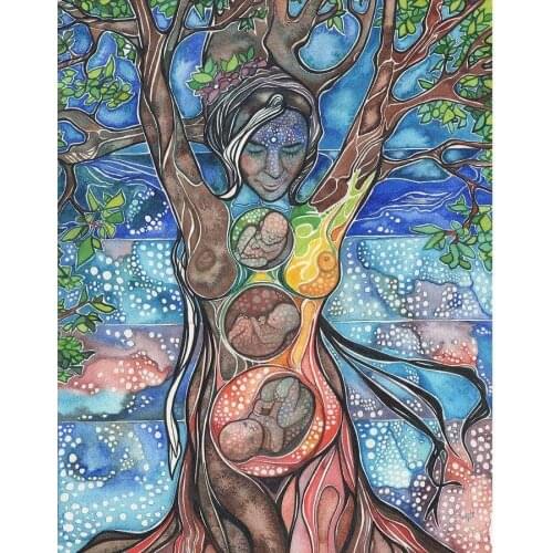 Full Square/Round resin Diamond Painting"tree of life"Diamond Embroidery Sale Rhinestone Pictures Diamond Mosaic pregnant woman