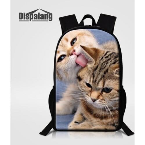 Dispalang Children Primary School Bags for Boys Girls Backpack Cat Teenager Schoolbag Cute Bookbags Animal printed Shoulder Bag