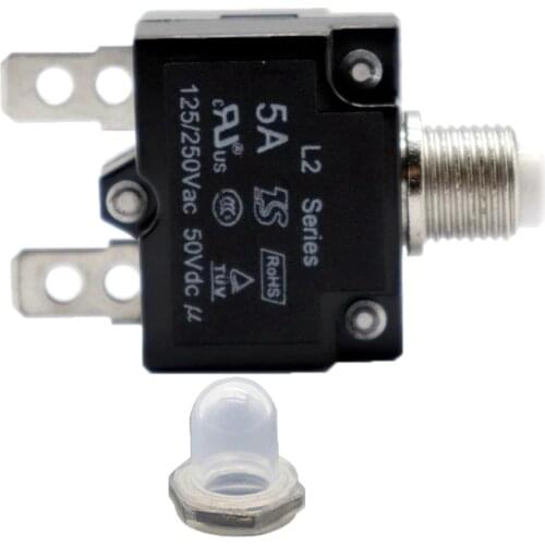 Resettable Overload Switch with Pushbutton Automatic Switch 125/250 VAC 5 A