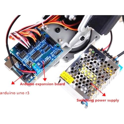 4DOF 6DOF Robot arm control system Arduino uno r3 Arduino expansion board 5V4A switching power supply 4 DOF 6 DOF