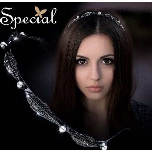 Special Brand Fashion New Design Hair Bands Girls Hair Accessories Rhinestones Hairwear Pearl Jewelry Gifts for Women S1636H