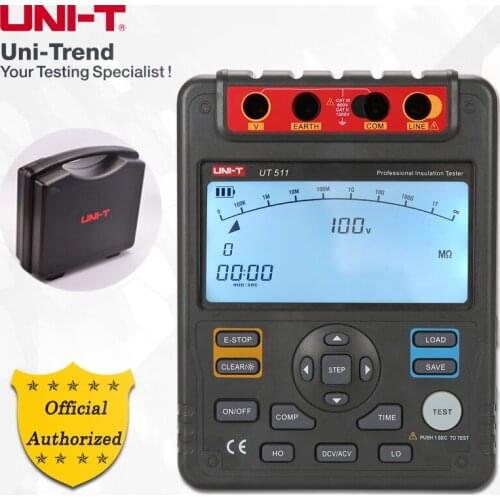 UNI-T UT511 Insulation Resistance Tester; 1000V megger, Data Storage/Analog Bar Graph/DAR/overload and high voltage indication
