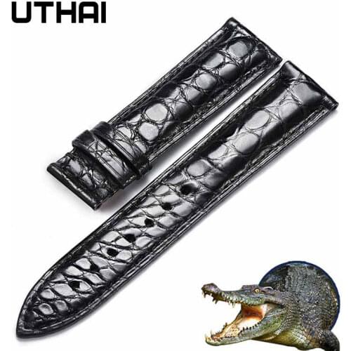 UTHAI Z02 Crocodile Leather Watch Strap 12/14/16/18/19/20/22 / 24mm Mens Ladies' Watch Band