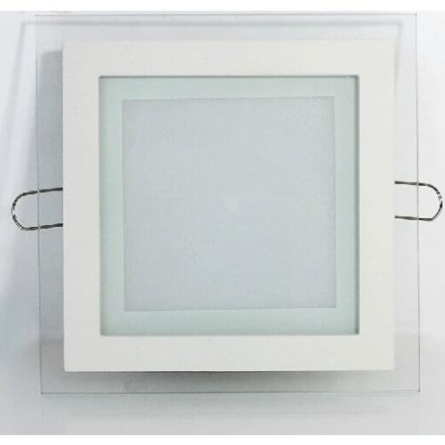 High quality Aluminum+Glass LED panel light dimmable lamps square round shape 6W 12W 18W AC 90-265V