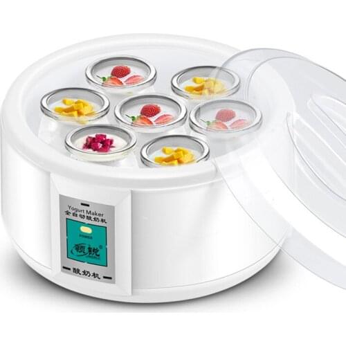 1.5L Yogurt Maker with 7 Glass Ferment Jars Automatic Yogurt Machine Household DIY Automatic Yogurt Tools Kitchen Appliance 220V