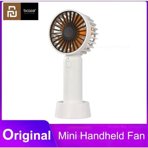 Youpin bcase Mini Handheld Fan Mi White Compact Portable Fashion Silent 3 Speed Wind Adjustment Electric Fan Gift Non-slip Base