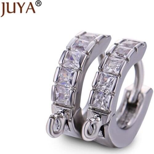 1 Pair Small Size 12mm*15mm Creative Luxury Hoop Earring Hooks Clasps For Handmade DIY Making Earrings Accessories