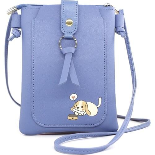 Ladies Shoulder Bag Fashion Wallet Korean Cute Cartoon Mobile Phone Bag Large Capacity Messenger Bag Long PU Bag