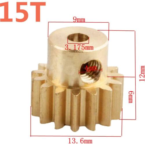 11185 Motor Gear 15T Metal Brass Pinion HSP Parts For 1/10 Electric Model Car 4WD Monster Truck 94111 Pro Hobby Baja Himoto