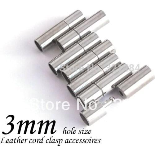200piece Dull silver plated end caps for leather cord 3mm, Leather Jewelry Bayonet Clasps