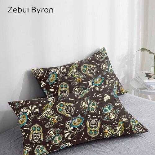 3D HD Pillow Case skull owl,Pillowcase Custom/50x70/50x75 Decorative Pillow Cover,Cartoon Bedding for kids/baby/children