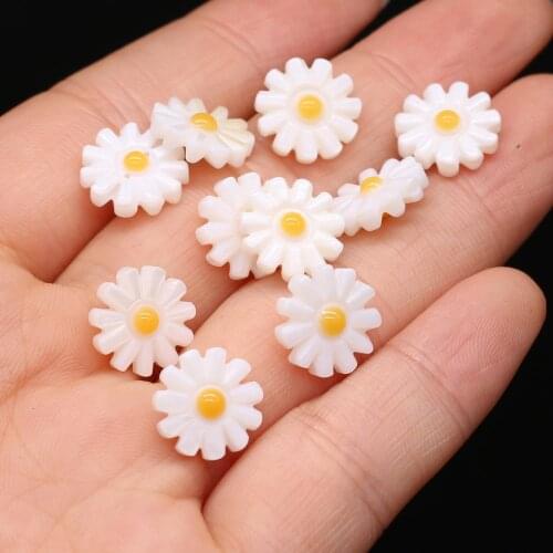 Hot Sale Wholesale 5pcs Natural Freshwater Shell Loose Beads Women Sun Flower Shell Beads Charms Fit Making Jewerly Accessories
