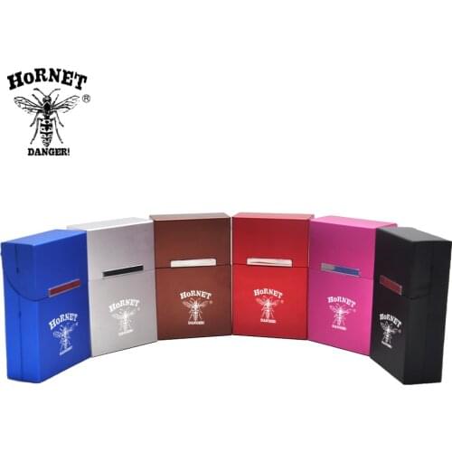 HORNET Aluminum Cigarette Case For Cigarettes Holder Portable Metal Tobacco Storage Container Gift Box