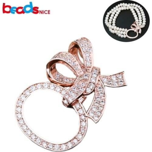 Beadsnice micro pave 925 sterling silver jewelry bridal statement necklace findings unique necklaces pendants for women ID30053