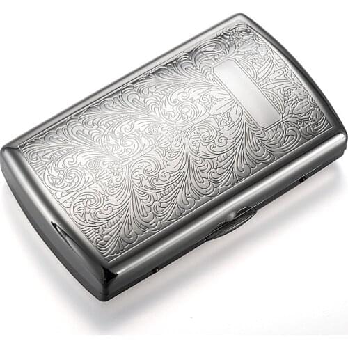Pure Copper Printed Flower Cigarette Case Hold for 12pcs Cigarettes Storage Box Smoking Tools Smoke Humidor Tobacco Case Gift