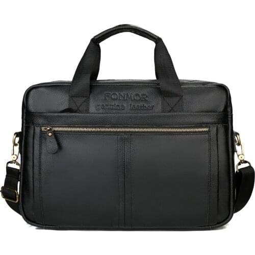 Genuine Cowhide Leather Retro Business Handbag Stylish Noble Real Leather Tablet Shoulder Bag High Quality Male Handbag Bag