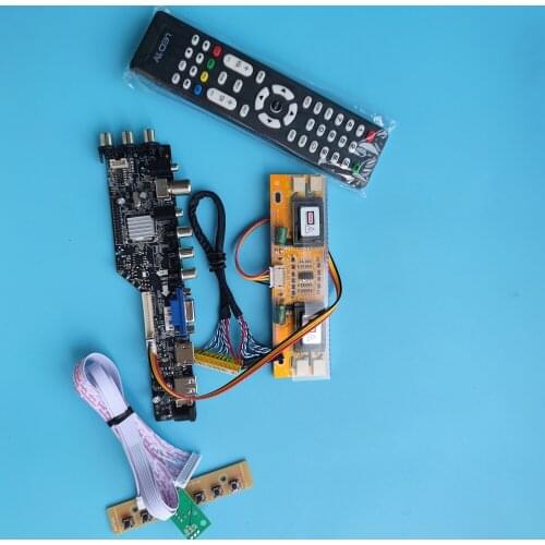 For LTM190EX 1280x1024 HDMI-compatible USB VGA TV controller board driver 4 CCFL panel remote kit LCD AV DVB-T DVB-T2 digital