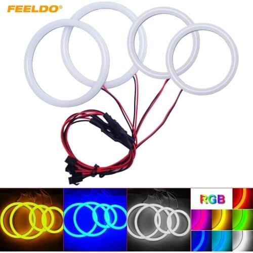 FEELDO 2X90mm 2X106mm Car Xenon Cotton Angel Eyes Halo Ring Light DRL For BYD F6 Headlight #HQ1244