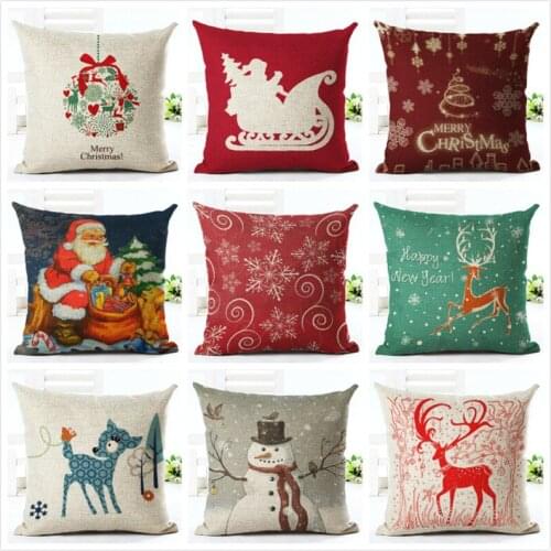 GY0523 Christmas Cotton Cushion Case (No Filling) 1PC Polyester Home Decor Bedroom Decorative Sofa Car Throw Pillows