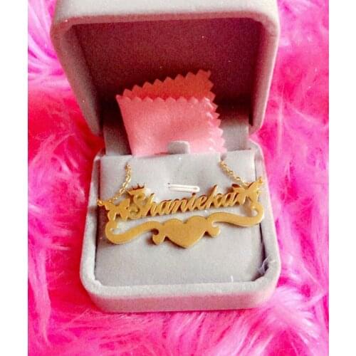 Personalized Heart Crown Butterfly Letter Nameplate Custom Name Necklaces For Women Wedding Jewelry Bridesmaid Gifts