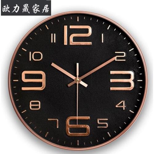 12 Inch Round Big Wall Clock Black Gold Metal Wall Clock Modern Design Living Room China Minimalistic Horloge Wall Watch White