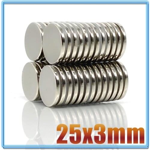 2/5/10/20PCS 25x3 mm N35 Round Powerful Magnetic Magnets 25mm*3mm Neodymium Magnet Disc 25x3mm Permanent Magnet 25*3 mm