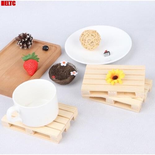 Mini Wooden Pallet Beverage Coasters Insulation Pad Cup Coaster Pot Mat