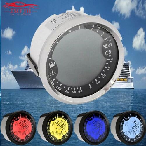 12V 24V Selling 6 in 1 Multi-functional Gauge Meter GPS Speedometer Tachometer Hour Water Temp Fuel Level Oil Pressure Voltmeter