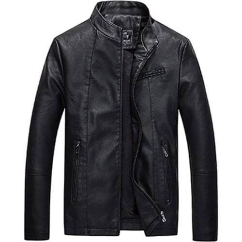 QSuper Autumn And Winter Men Leather Jacket Mens Velvet Faux Biker Motorcycle Jackets Warm Male Outerwear Mens Coats