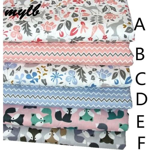 Mylb 160CMx50CM fox deer floral pink nursery cotton fabric infant baby bedding cotton patchwork fabric tecidos quilting sewing