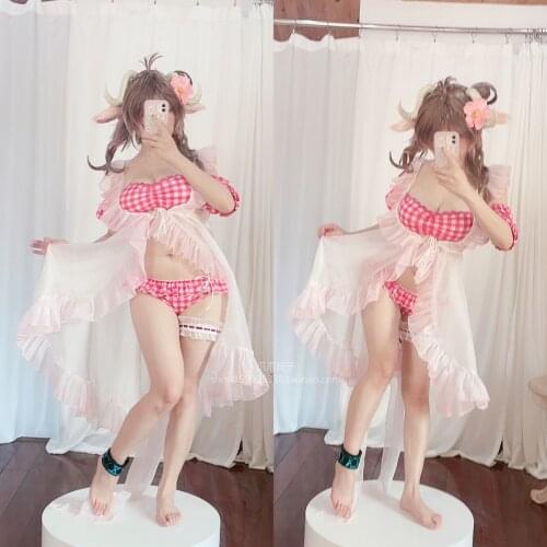 [Customized] Game Arknights Eyjafjalla Swimsuit Swimwear Dress Uniform Cosplay Costume Halloween Party Outfit For Women Girls