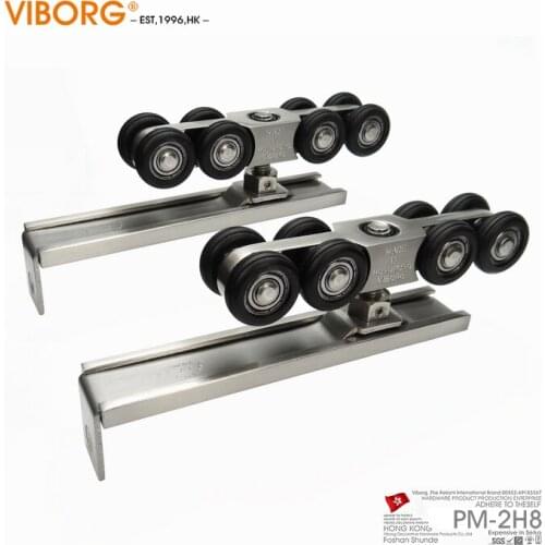 VIBORG Super-quiet&smooth Hanging Sliding Door Hardware Set kit Sliding Door Closet Door Wheels Roller Set