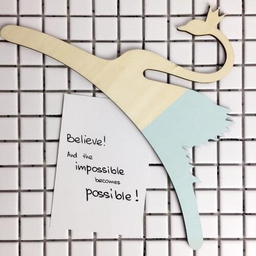 Set Of 5pcs Baby Coat Hanger Wooen Swan Cloth Hanger For Baby Shower Gift