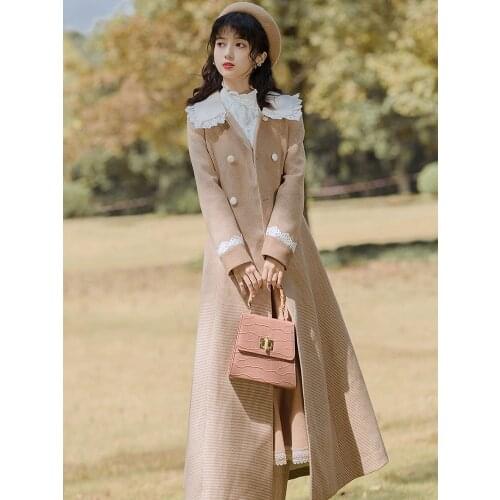 2020 new fashion womens clothing Turn-down Collar Double Breasted Long Full women coats and jackets winter