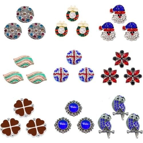 Fit 18mm Ginger Snaps Button Necklace pendant Bracelet Jewelry Mix 1pcs/lot christmas trees alloy snap button rhinestone gem