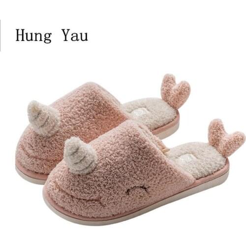 Women Slippers Flips Flops Winter Warm Cute Cartoon Shoes Fashion Platform Sandals Slides Non-slip Flats Indoor Comfortable