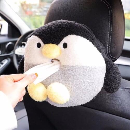 Cute Cartoon Car Tissue Box Creative Cute Short Plush Tissue Box Car Armrest Box Car Seat Tissue Box Car Tissue Box Fabric