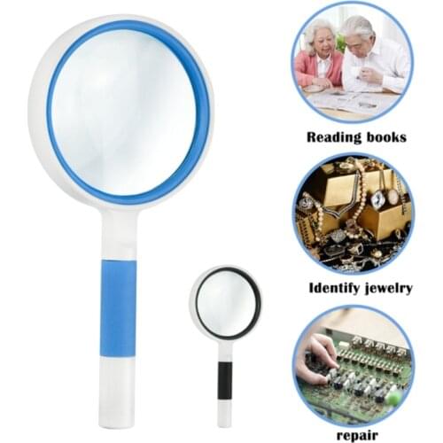 Magnifying Glass Handheld Magnifier 50/65/75/100mm Lens Diameter for Reading