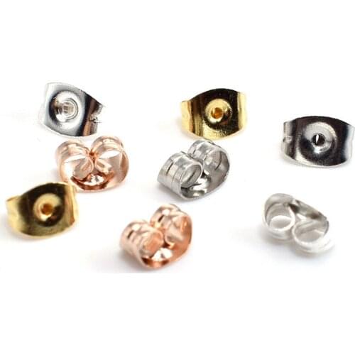 100pcs/lot Earring Studs Backs Stopper Scrolls Ear Post Butterfly For Jewelry Making DIY Blocked Caps Earring Backs Stoppers Ear