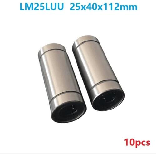 10pcs/lot LM25LUU Longer linear motion bearings bushing for 3d printer parts cnc router guide 25x40x112mm