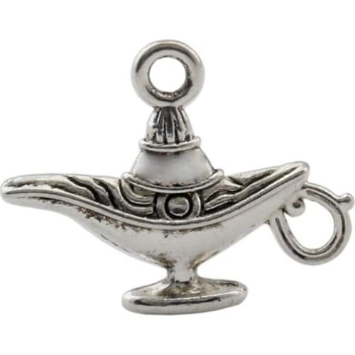 100pcs Zinc alloy metal 3D Genie Lamp Fairytale Charm Pendant 22.5X18MM DIY Jewelry A-150