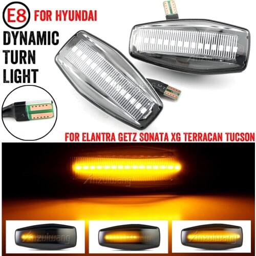 2pcs For Hyundai Flowing Water Indicator LED Side Marker Turn Signal Light For Elantra Getz Sonata XG Terracan Tucson i10 Coupe