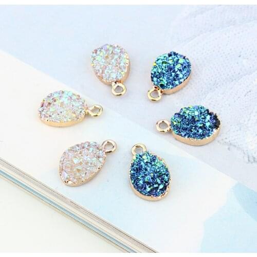 2pcs Boho Small Drop Earrings Resin Charms Pendant Findings Women Bracelet Necklace Oorbellen Jewelry Accessories F272